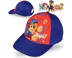 Paw Patrol Chase jongenspet met klep, marineblauw-rood