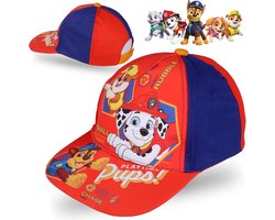 Paw Patrol Rood-Marineblauwe Jongenspet met Klep Marshall, Chase, Rubble / 52 cm