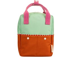 Sticky Lemon Backpack/Boekentas Small Better Together - Colourblocking - Towel Green - Gravel Orange