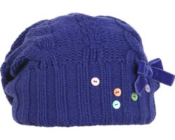 Barts Suki longbeanie meisjes muts kleur paars maat 55 8-12 jaar