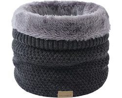 Colsjaal / Nekwarmer Antraciet | Gebreid - Teddy Voering | Fashion Favorite