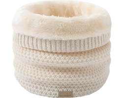 Colsjaal / Nekwarmer Crème | Gebreid - Teddy Voering | Fashion Favorite