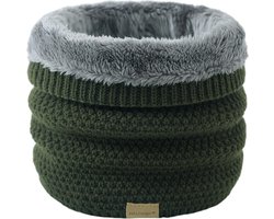 Colsjaal / Nekwarmer Groen | Gebreid - Teddy Voering | Fashion Favorite