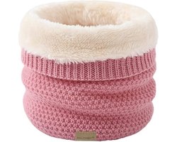 Colsjaal / Nekwarmer Roze | Gebreid - Teddy Voering | Fashion Favorite