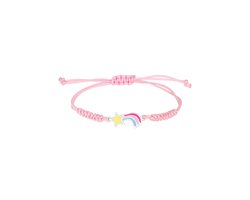 Elli Dames Armband Kinder Regenbogen Bunt Nylon Niedlich 925 Silber