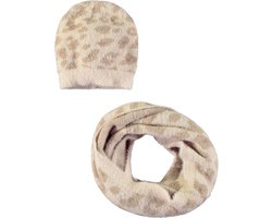 Like FLO Nel Flo Girls Knitted Panther Col + Hat Sjaals Meisjes - Beige - Maat 104/128