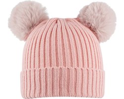 Muts Pompon KIDS - Roze - Wintermuts