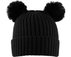 Muts Pompon KIDS - Zwart - Wintermuts