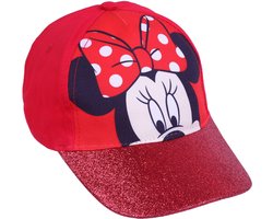 Rode meisjespet met glitterklep Minnie Mouse Disney M