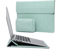 13 Inch Laptop Hoes Sleeve met Standaard Functie Compatibel met MacBook Air 13 M1 2018-2021/MacBook Pro 13 M1 2016-2021/iPad Pro 12,9 2018-2021/Dell XPS 13/Surface Pro X 7 6 5 4 3, Muntgroen