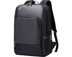 Arctic Hunter Rugtas Leder - Laptop tas - Rugzak - 15,6 Inch - Waterafstotend - Zwart - Usb Oplaadstation