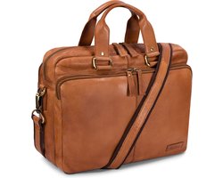 Bag2Bag - Saver - Laptoptas - Leer - Cognac - Vrouwen - Mannen