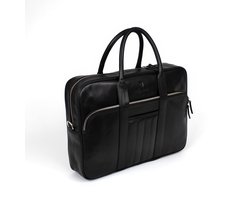 Bagtrainer - San Francisco Laptoptas Zwart - Duurzaam & Hoogwaardig Italiaans Leer - Voor Ambitieuze Mannen - Laptopvak voor Laptops t.e.m. 15.6 inch