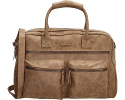 Bicky Bernard Handtas: Dames Kunstleer cognac - camel - Laptoptas Omhang Hand & Schoudertas Western Bag | Laptoptas 15.6 inch - Hand & Schoudertas Western Bag voor School, Werk & Universiteit | Schoudertas Dames