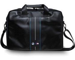 BMW M Carbon Blue Stripes Laptoptas - (Geschikt voor toestellen tot 16 Inch) - Zwart