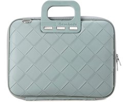 Bombata Intrecciato 13 / 14 inch Laptoptas Unisex - Vlechtpatroon - Lichtblauw