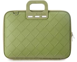 Bombata Intrecciato 15 / 16 inch Laptoptas Unisex - Vlechtpatroon - Lichtgroen