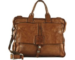 CAMPOMAGGI Leren Business tas Giove Briefcase Cognac Bruine