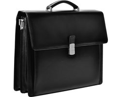 DESQ® Leren Aktetas - Laptop Compartiment - Organizer - Incl lederen Draagriem