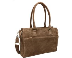 DSTRCT Laptoptas / Werktas Dames - 15.6 inch - Leer - Portland Road - Taupe