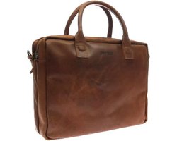 DSTRCT Leren Laptoptas - 15,6" - dubbelvaks - Cognac