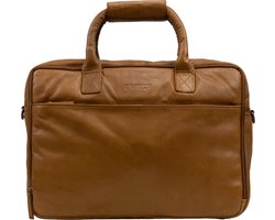 DSTRCT State Street Working Bag 2-vaks Laptoptas 17'' Cognac