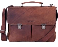 DSTRCT Wall Street A4 Laptoptas - 15,4 inch - Bruin