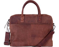 DSTRCT Wall Street Leren Laptoptas - 15,4 inch - Bruin