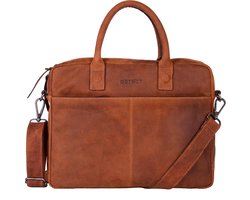 DSTRCT Wall Street Leren Laptoptas - 15,4 inch - Cognac