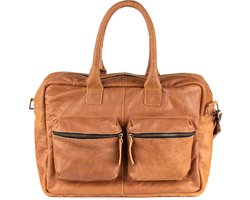 Dutch-Bag Breda Leren Laptoptas 17 Inch Cognac - Vintage Leder  - Handgemaakt in NL - Premium Leer