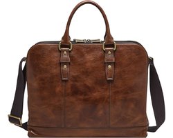 FOSSIL Business tas met laptopvak Dillon Pilot Bag Cognac Bruine