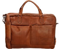 Genicci Laptoptas / Werktas - 17.3 inch - Leer - Noble - Cognac