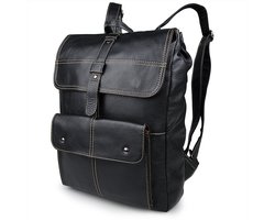 Go-To Zwarte Leren Backpack