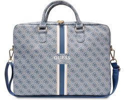 Guess Printed Stripe Laptoptas voor o.a. Apple MacBook 15/16" - Blauw