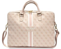 Guess Printed Stripe Laptoptas voor o.a. Apple MacBook 15/16" - Roze