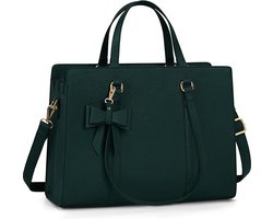 Handtas voor dames, shopper, grote zwarte tas voor dames, laptoptas, 15,6 inch, PU-leer, schoudertas, werktas voor zakelijk, werk, school