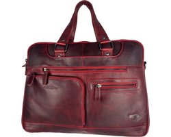 Handtassen Dames - Laptoptas – Rood - Echt Leer - Werktas Dames - Aktetas - Crossbody Tas Dames - Laptop tot 15.6 - Arrigo