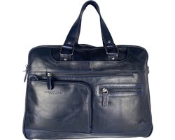 Handtassen Heren - Handtassen Dames - Crossbody - Blauw Leer - Laptoptas - Schoudertas - Aktetas - Laptop tot 15.6 - Arrigo