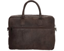 Hide & Stitches Hunter Laptoptas 15,6 inch (34.5x19.4 cm) - Donkerbruin - 100% Leer