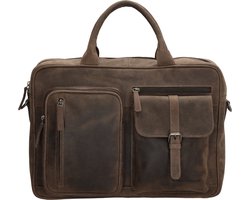 Hide & Stitches Idaho Laptoptas 15,6 inch - 100% Leder - Premium Business Bag