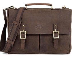 KLONDIKE 1896 Afzonderlijke gevallen Laptoptas met laptopvak 1896 Barry Briefcase Dark Brown Bruine