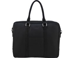 Landley Leren Unisex 15 inch Laptoptas - 15,6 inch - Dames en Heren - Leer - Zwart