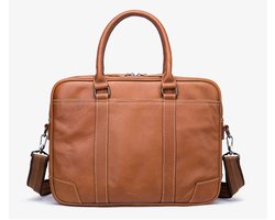 Laptoptas 14 inch Schoudertas heren Handtas Waterdichte tas Leder Cognac - Urban U®