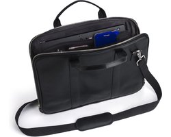 Laptoptas 15.6 inch - Leer - Aktetas - Leder - Zwart