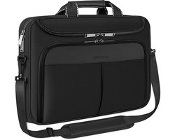 laptoptas, 17-17.3 inch waterdichte beschermende messenger-aktetas met verstelbare schouderband, multifunctionele schoudertas voor heren dames reizen/zaken