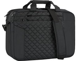 laptoptas 17 inch dames notebooktas aktetas tablettas schoudertas waterafstotend schooltas zakelijke laptoptas voor dames en heren herbruikbaar gewatteerd zwart