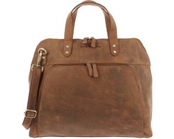 Laptoptas Dames 15,6 Inch - Vintage Ecoleer - Mat Bruin