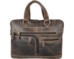 Laptoptas - Messenger Bag - 15.6 inch - Buffelleer - Leer - Donkerbruin - Arrigo - Tas