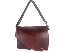 Laptoptas - Rood - Werktas Dames - Aktetas - Crossbody Tas Dames - Laptop tot 15.6 inches - Tas - Leer - Donker rood