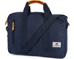 Lazy Bear Logan marineblauwe laptoptas voor heren